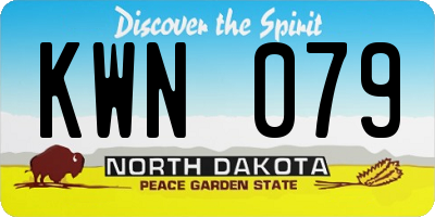 ND license plate KWN079