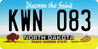 ND license plate KWN083