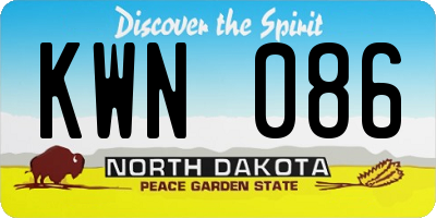 ND license plate KWN086