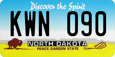 ND license plate KWN090