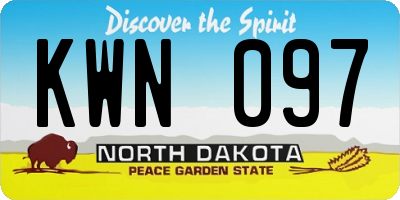 ND license plate KWN097