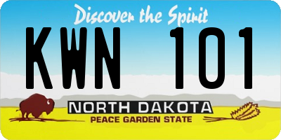 ND license plate KWN101