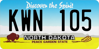 ND license plate KWN105