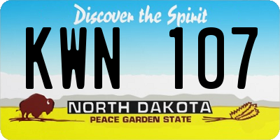 ND license plate KWN107