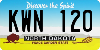 ND license plate KWN120