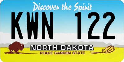 ND license plate KWN122