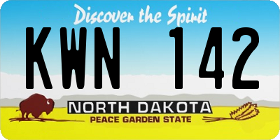 ND license plate KWN142