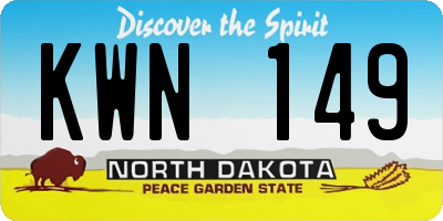 ND license plate KWN149