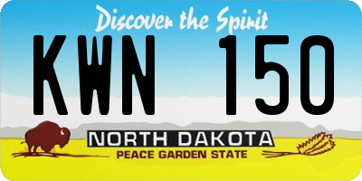 ND license plate KWN150