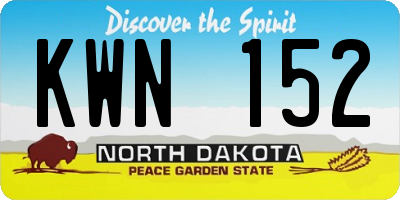 ND license plate KWN152