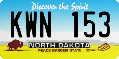 ND license plate KWN153