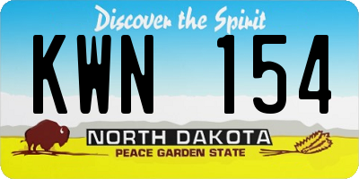 ND license plate KWN154