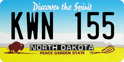 ND license plate KWN155