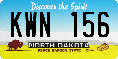 ND license plate KWN156
