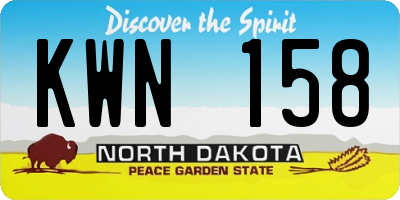 ND license plate KWN158