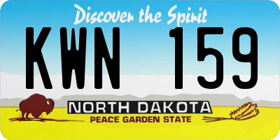 ND license plate KWN159