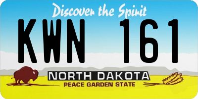 ND license plate KWN161