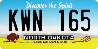ND license plate KWN165