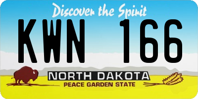 ND license plate KWN166