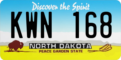 ND license plate KWN168
