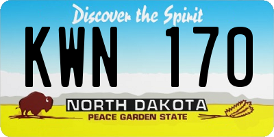 ND license plate KWN170