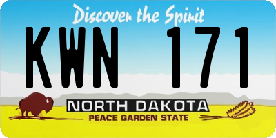 ND license plate KWN171