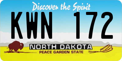 ND license plate KWN172