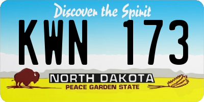 ND license plate KWN173