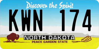 ND license plate KWN174