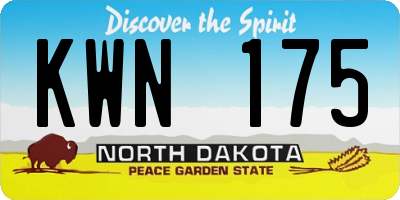 ND license plate KWN175