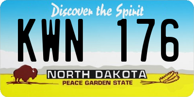 ND license plate KWN176