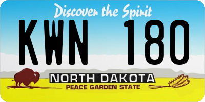 ND license plate KWN180