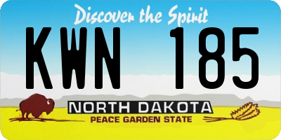ND license plate KWN185