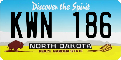 ND license plate KWN186