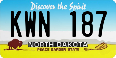 ND license plate KWN187