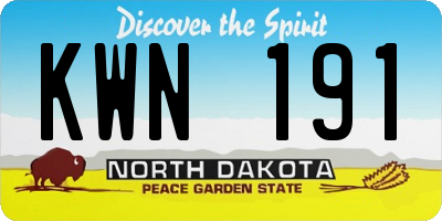 ND license plate KWN191