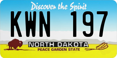 ND license plate KWN197