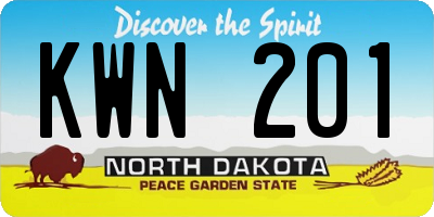 ND license plate KWN201