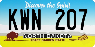 ND license plate KWN207