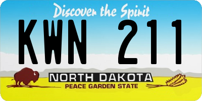 ND license plate KWN211