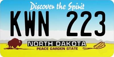 ND license plate KWN223
