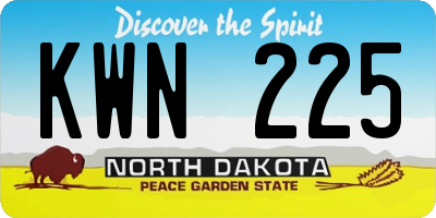 ND license plate KWN225