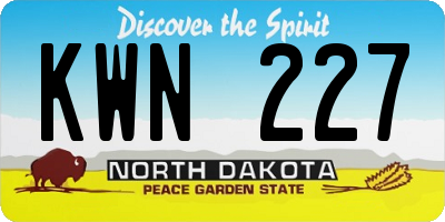 ND license plate KWN227