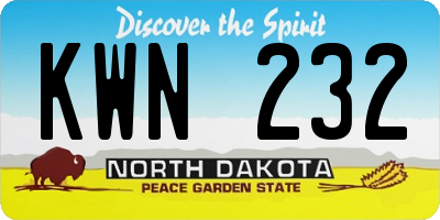 ND license plate KWN232