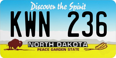 ND license plate KWN236