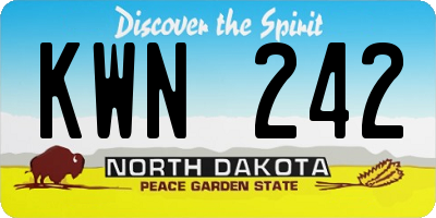 ND license plate KWN242