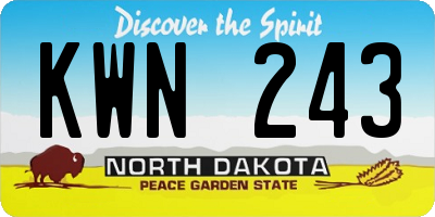 ND license plate KWN243