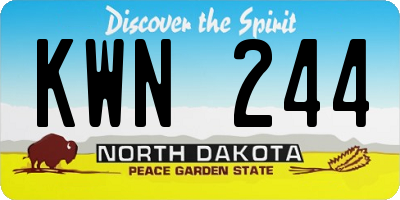 ND license plate KWN244