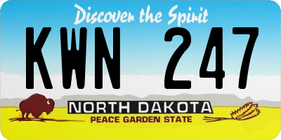 ND license plate KWN247