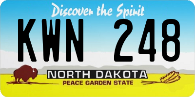 ND license plate KWN248